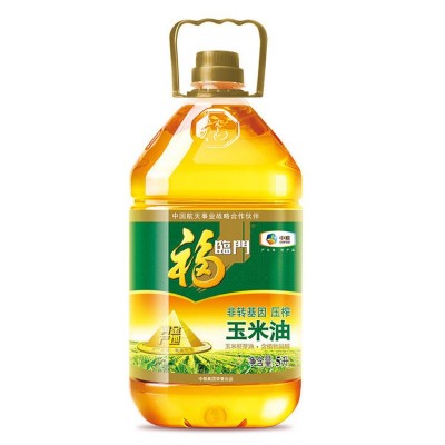 中粮福临门黄金产地玉米油5L桶 家用物理压榨食用油