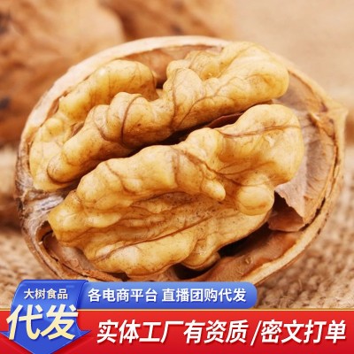 新疆185纸皮生核桃批发500g 代发阿克苏特产手剥薄皮大果生核桃