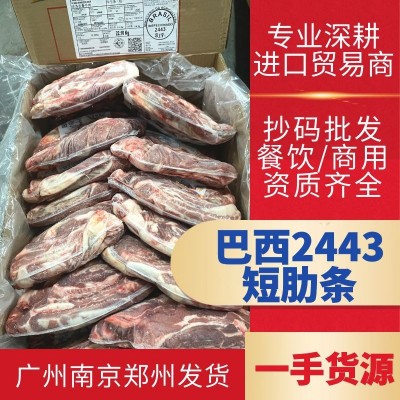 巴西889/2443短肋条 肉质鲜嫩烧烤烤肉食材 冷冻正关进口牛肉批发