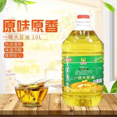 福稻四方大豆油食用油10L桶装餐厅油炒菜植物油商用食堂